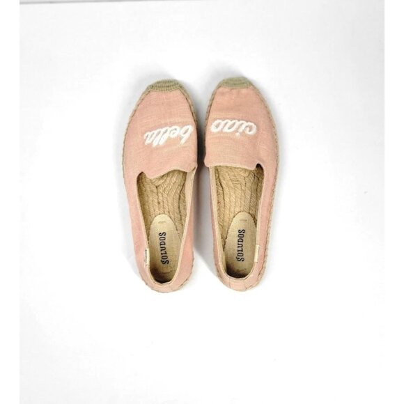 SOLUDOS Ciao Bella Pink Espadrilles Womens Shoes Size 8 Canvas Slip-On Casual - Picture 4 of 8